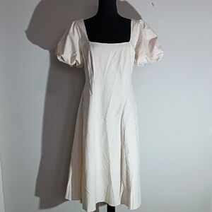 Vici Cream Puff Sleeve Midi Dress